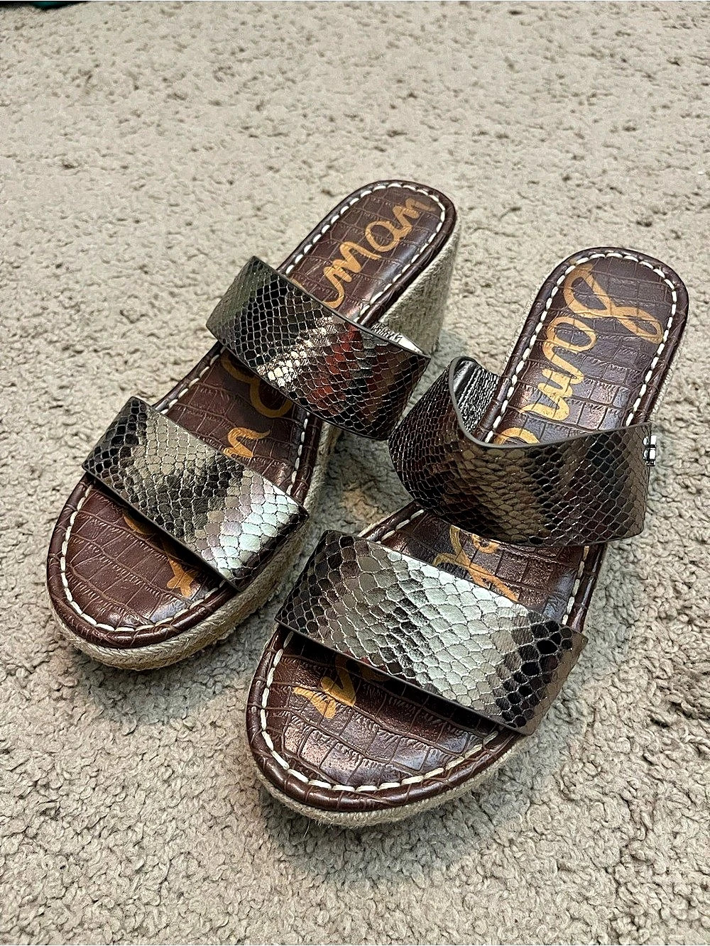 Sam Edelman Rubie Espadrille Wedge Sandal Gold US 8.5